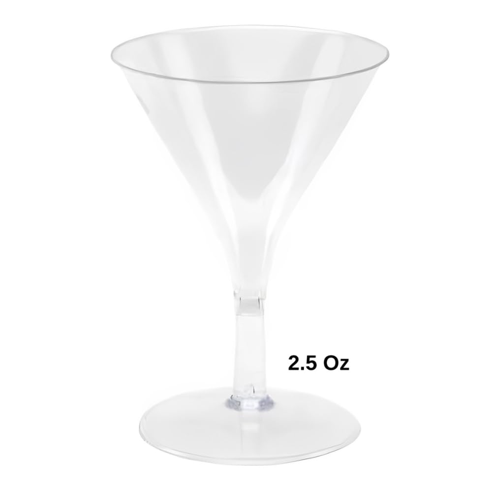 Clear Plastic Martini Cups, 6 Count, 2.50 oz J283