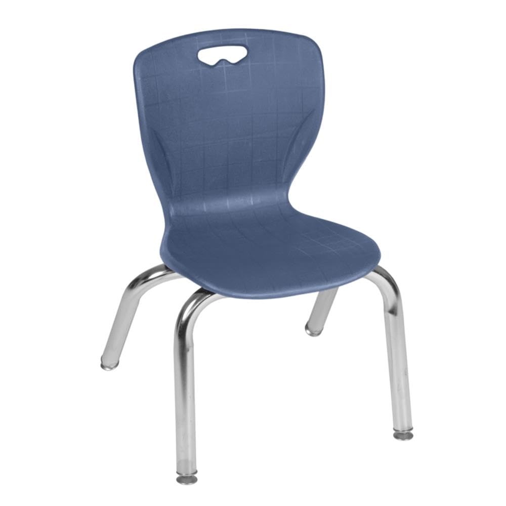 36" Square Mobile Table with 4 Navy Blue Stackable Chairs Z3016