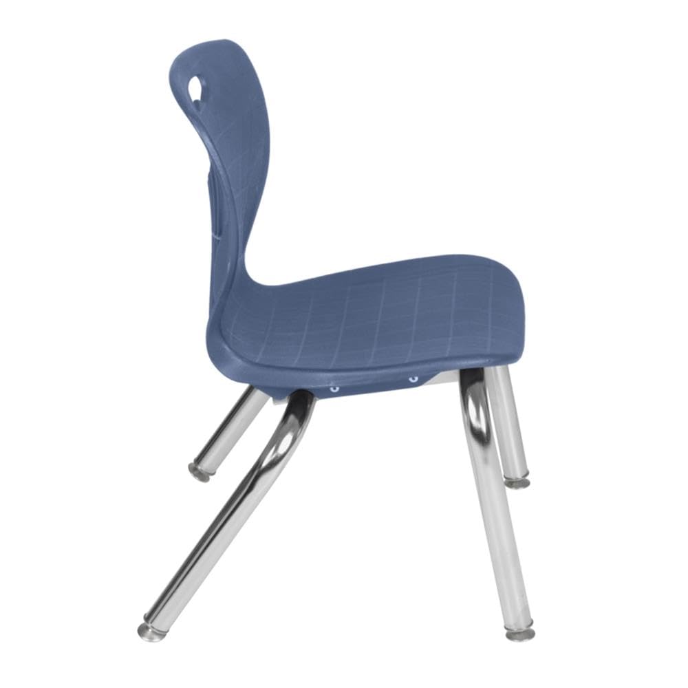 36" Square Mobile Table with 4 Navy Blue Stackable Chairs Z3016