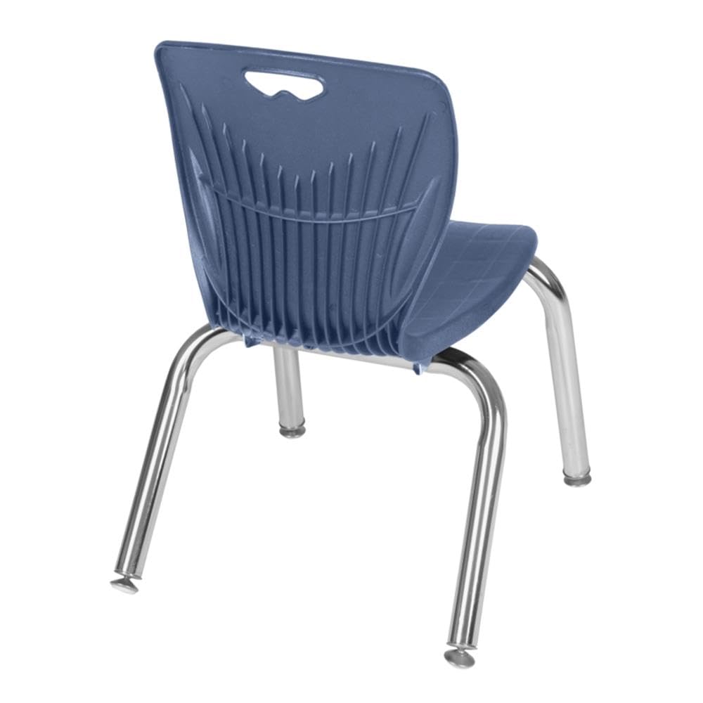 36" Square Mobile Table with 4 Navy Blue Stackable Chairs Z3016