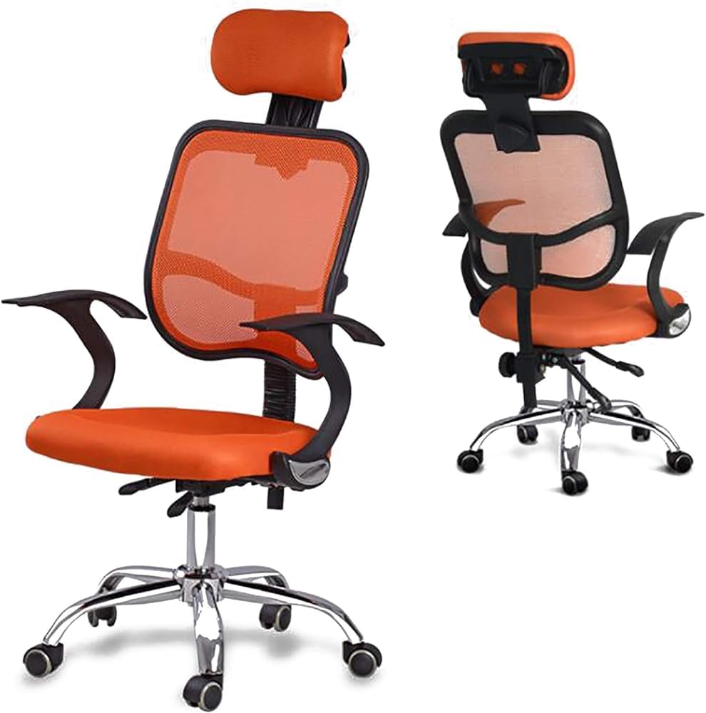 Orange Mesh Ergonomic Office Chair with Lumbar Support L69347