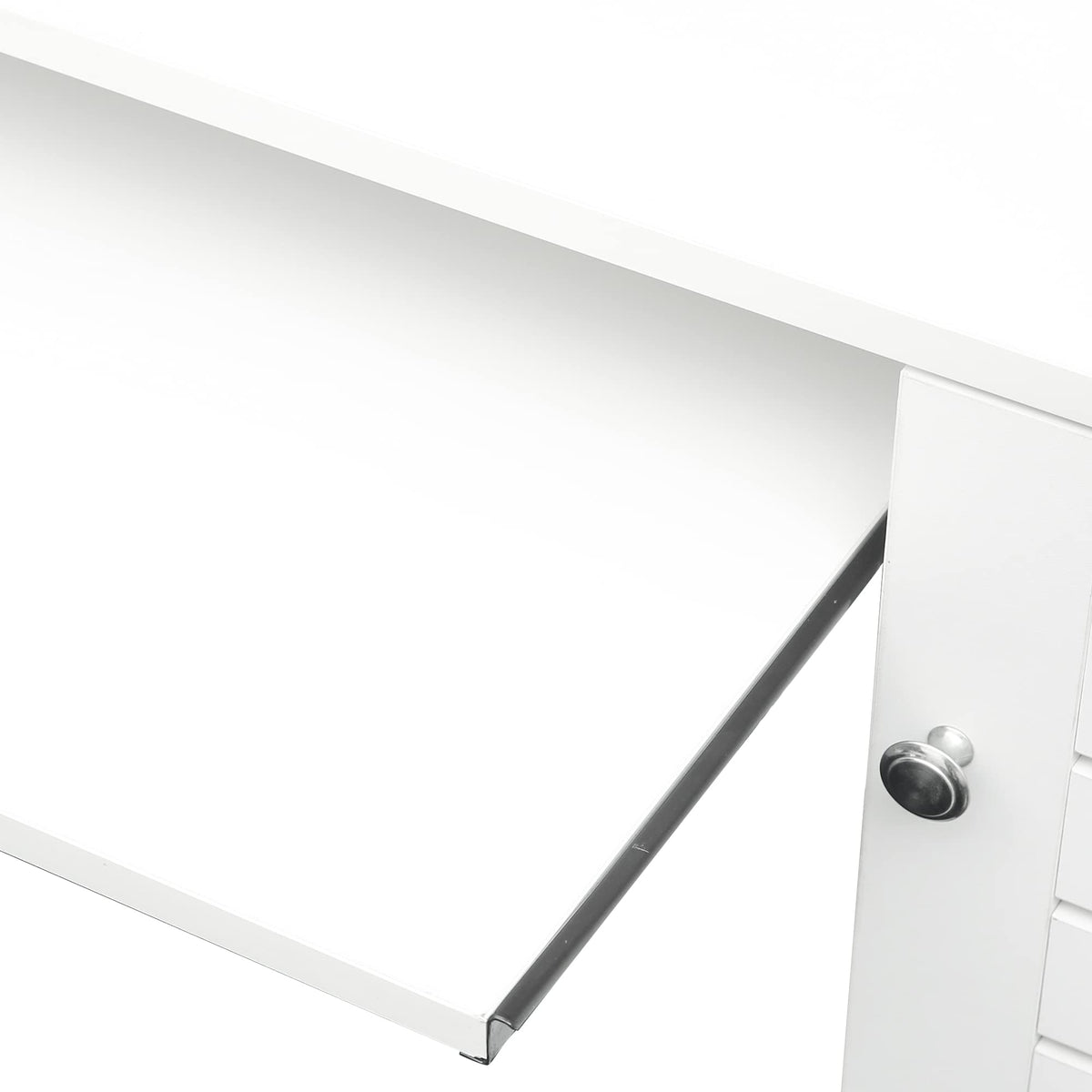 White Computer Desk with Hutch L538