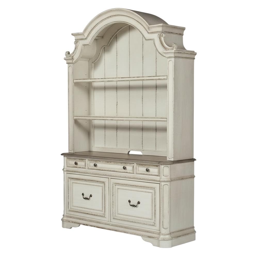 Antique White 3 Piece Desk and Hutch Set C819449
