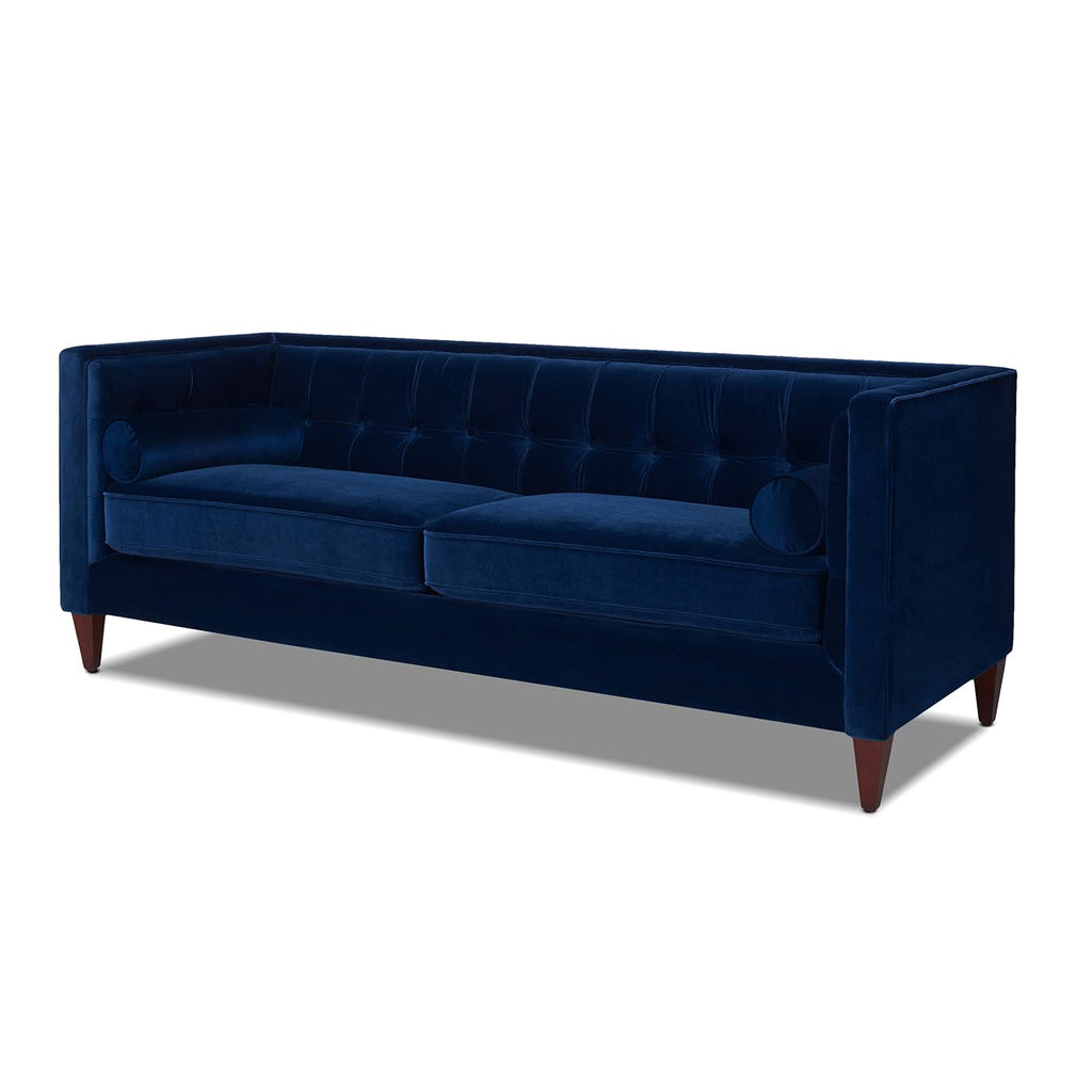 84" Navy Blue Tufted Velvet Sofa X336