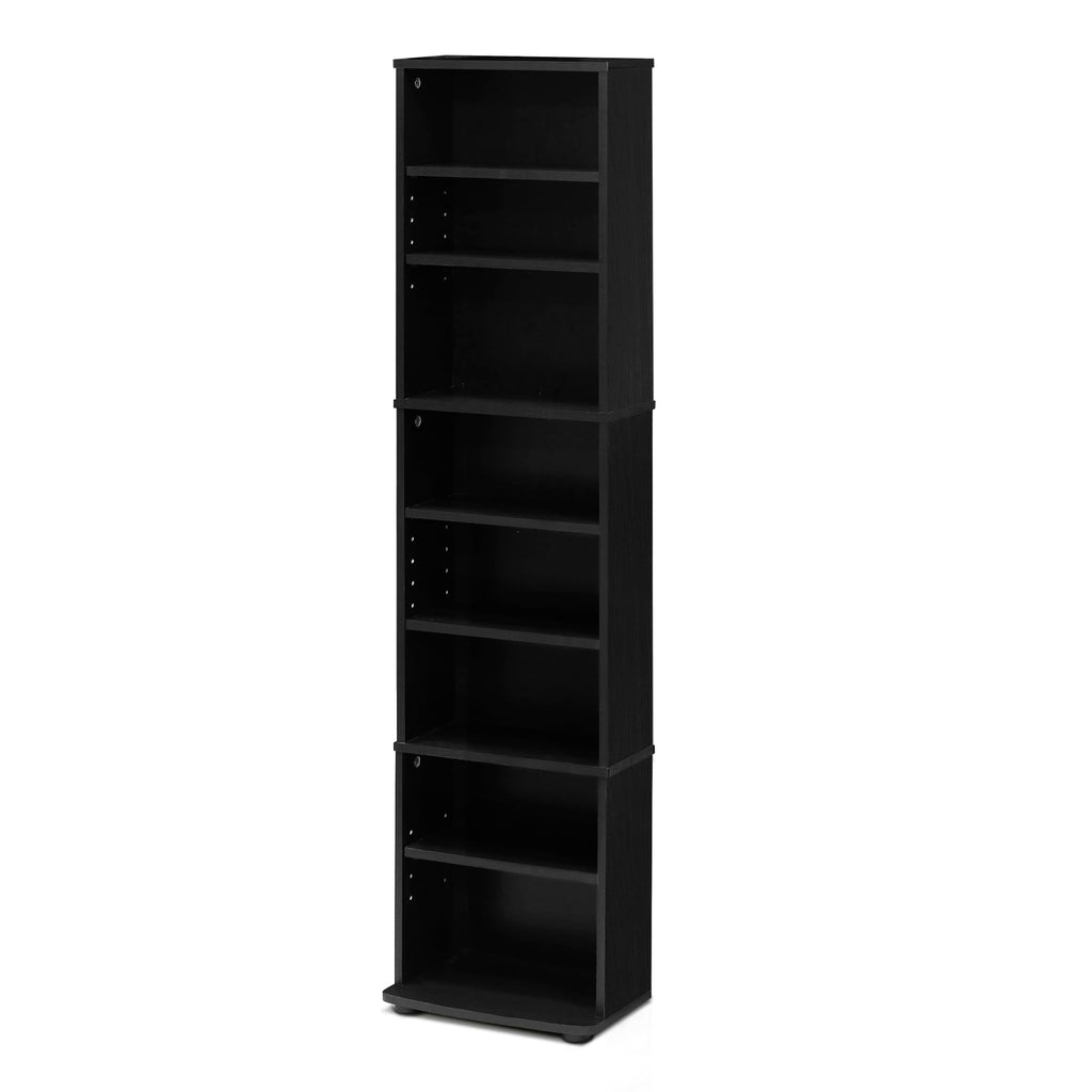 8-Tier Espresso Media Shelf with Adjustable Shelves D253794