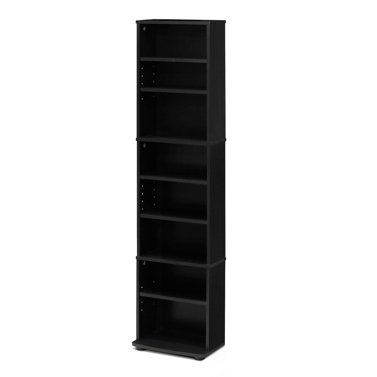 8-Tier Espresso Media Shelf with Adjustable Shelves D253794