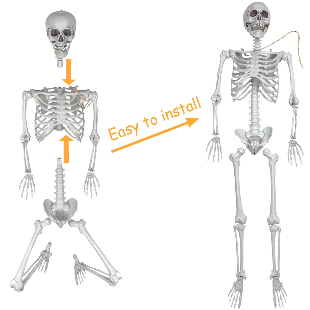 2Packs 5.4ft Life Size Full Body Skeletons with Movable Joints R9284