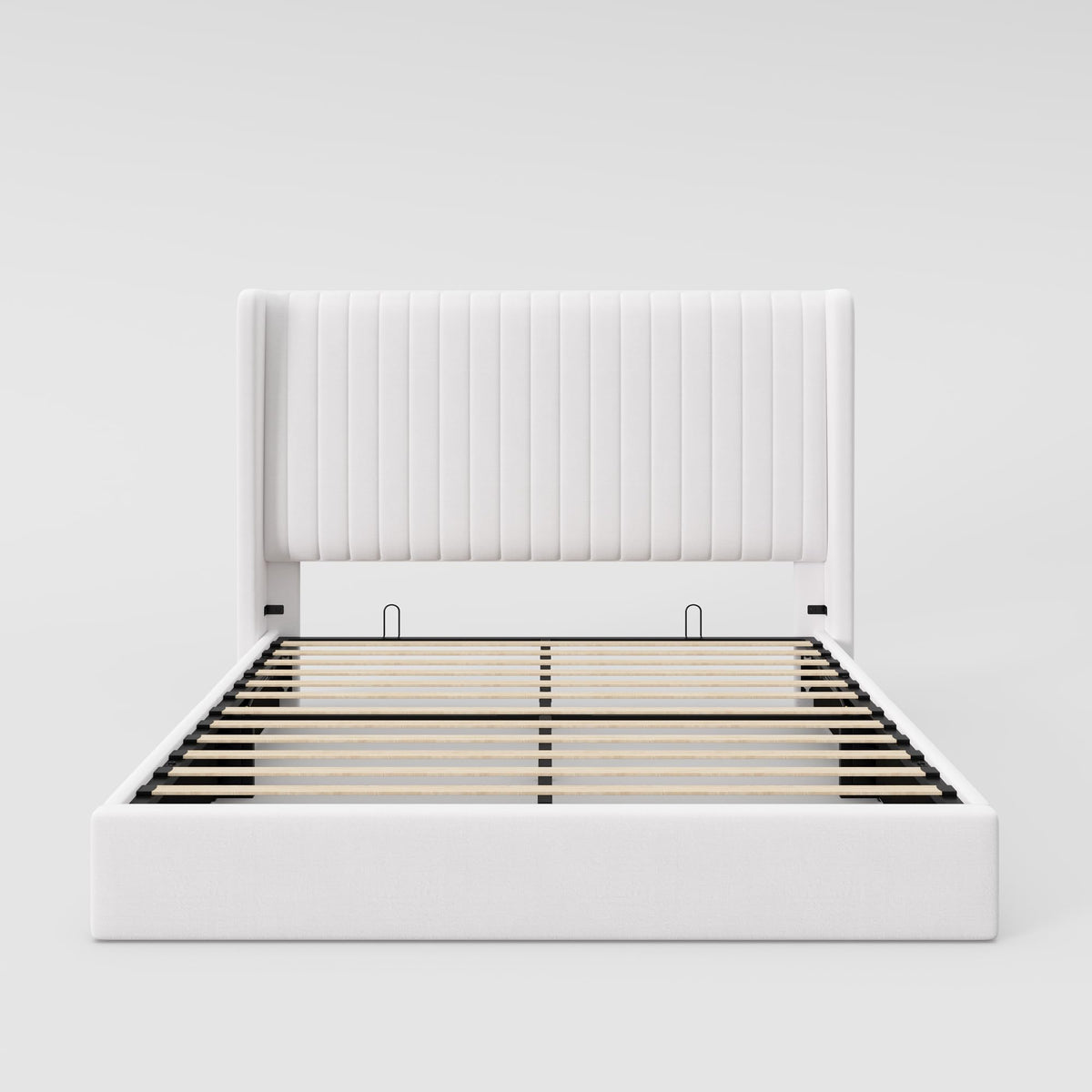 Queen Size Lift Up Storage Bed Frame White A9219