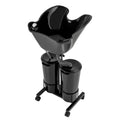 Portable Mobile Shampoo Bowl with Electric Pump, 2 Bucket, Drain Hoses, Height-Adjustable W361570