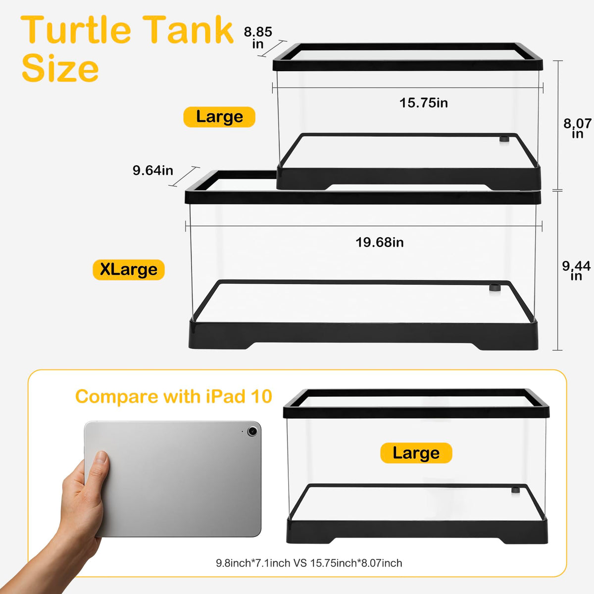 Turtle Tank Kit with Heat Lamp, Filter, UVB Lamp, Plants, Basking Platform A65631
