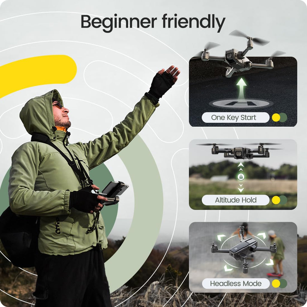 Foldable FPV Drone with 1080P WiFi Camera and Carrying Case U202564
