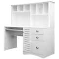 White Computer Desk with Hutch L538