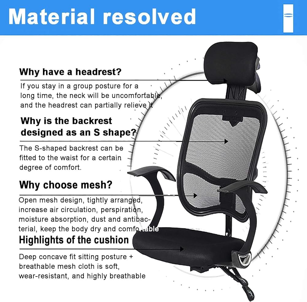 Orange Mesh Ergonomic Office Chair with Lumbar Support L69347