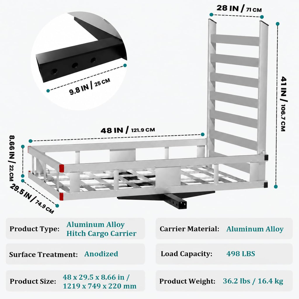 Aluminum Hitch Cargo Carrier with Ramp V27783