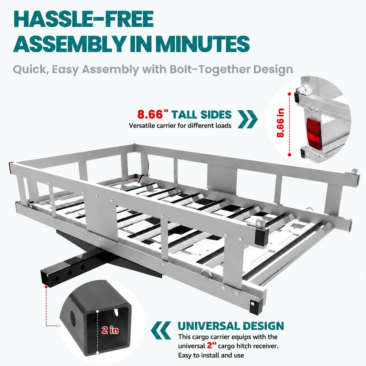 Aluminum Hitch Cargo Carrier with Ramp V27783