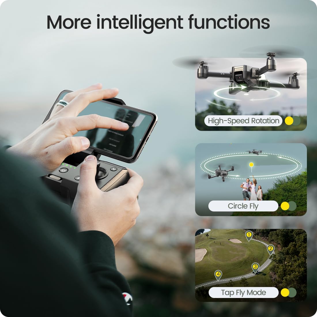 Foldable FPV Drone with 1080P WiFi Camera and Carrying Case U202564