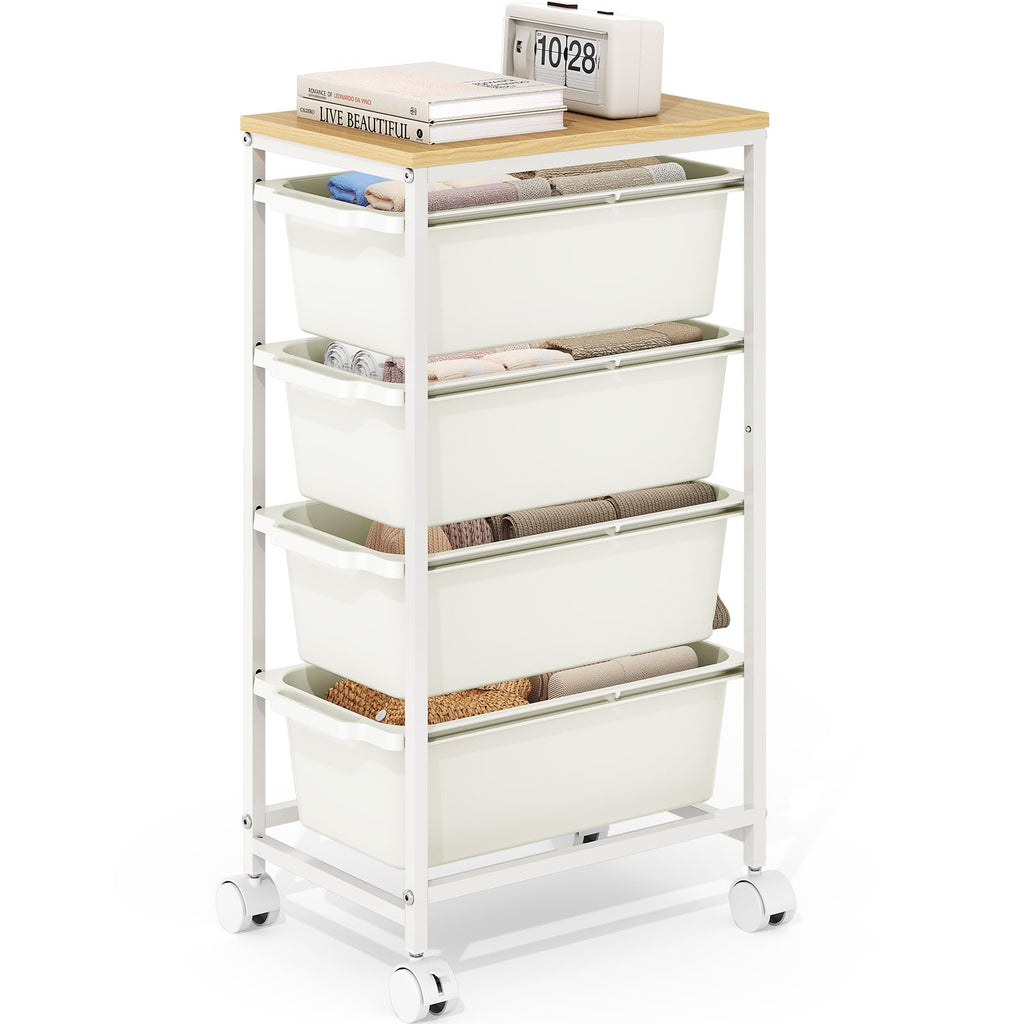 Slim Rolling Cart with 4 Drawers W457