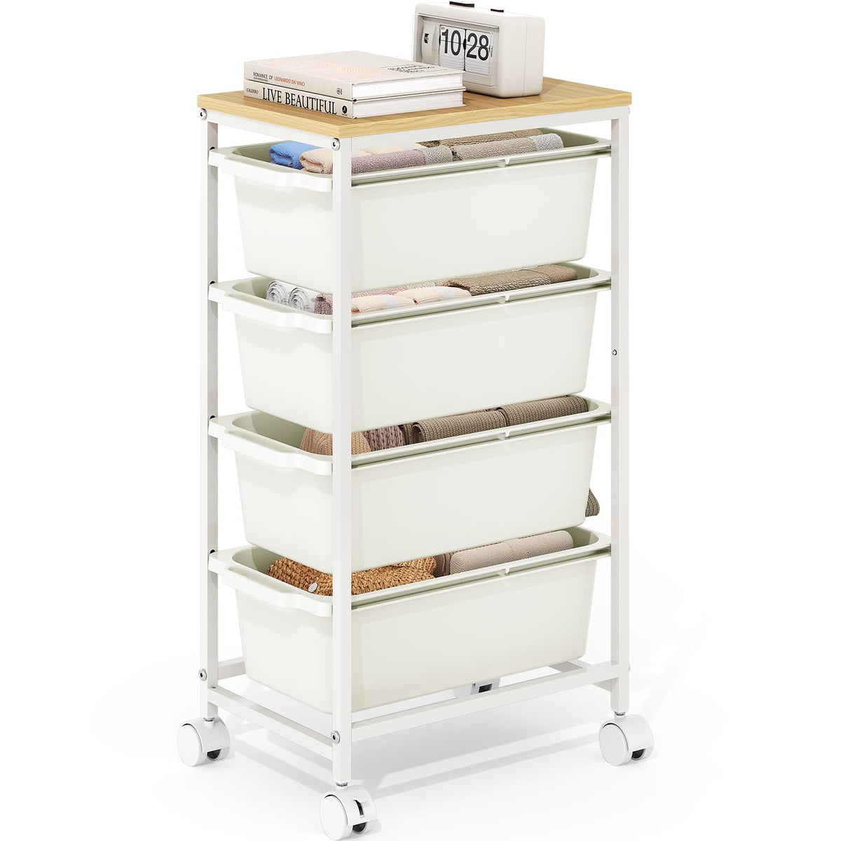 Slim Rolling Cart with 4 Drawers W457