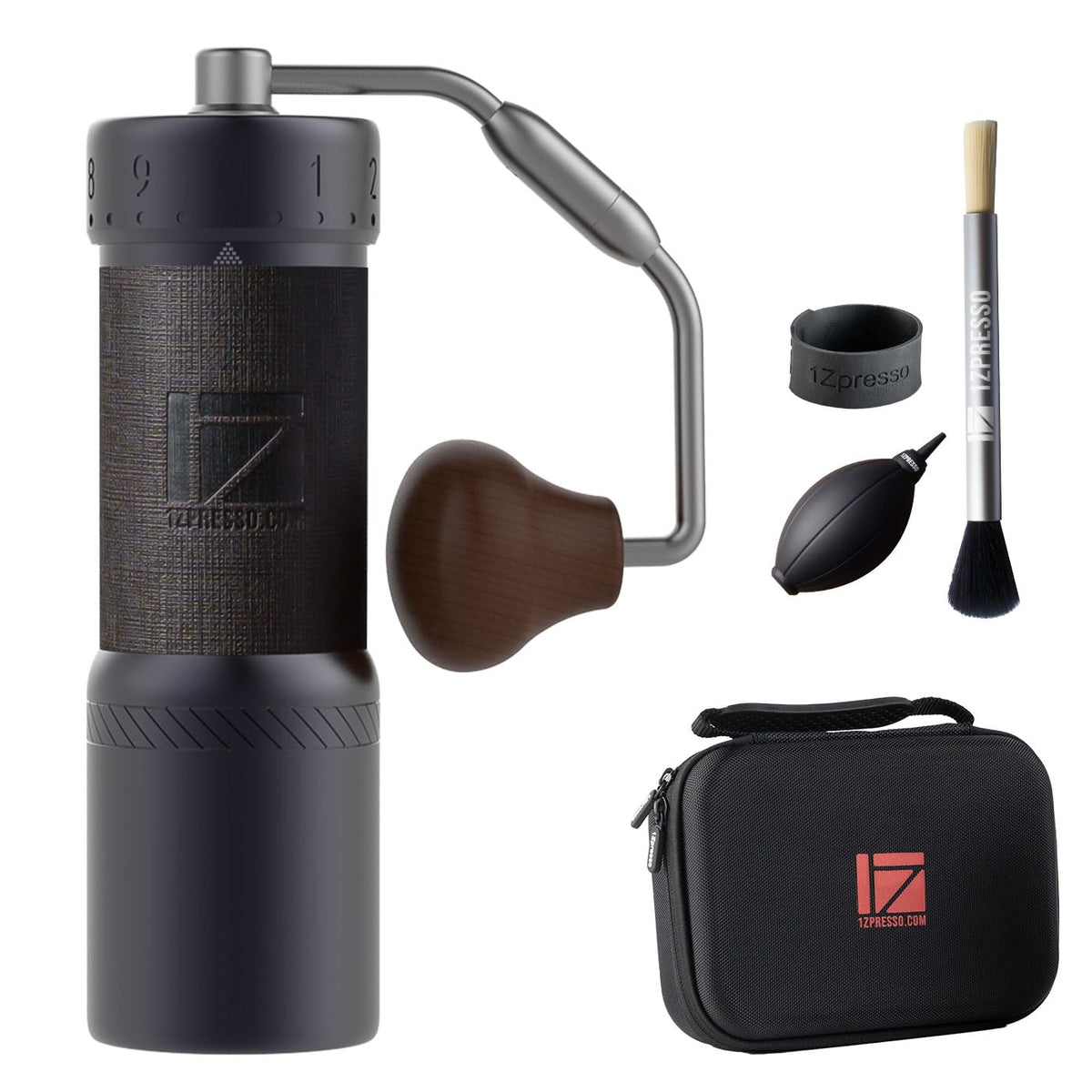 Manual Coffee Grinder Iron Gray Conical Burr Foldable Handle R684