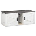 White and Charcoal Gray Cat Litter Box Enclosure J2734