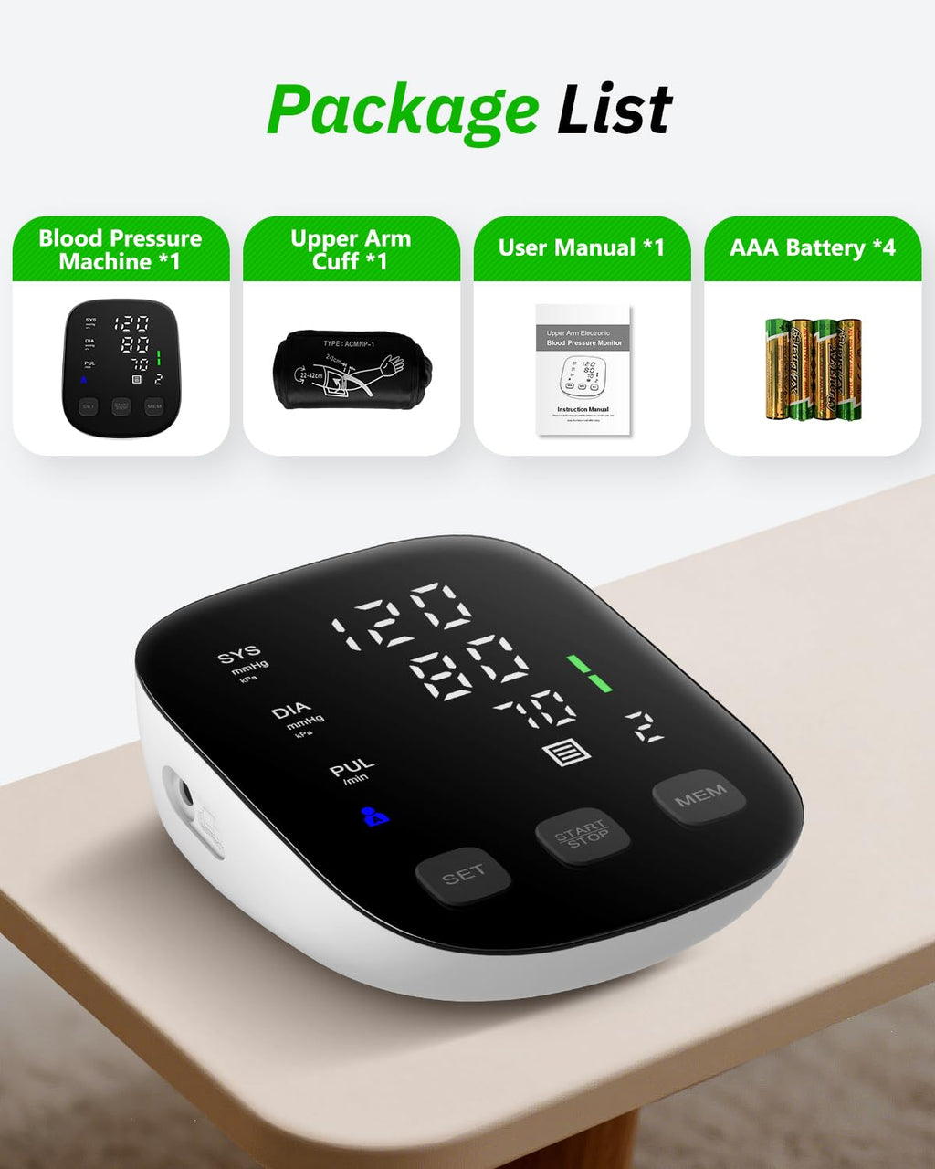 Blood Pressure Monitor Upper Arm Large Cuff Digital BP Machine T3137