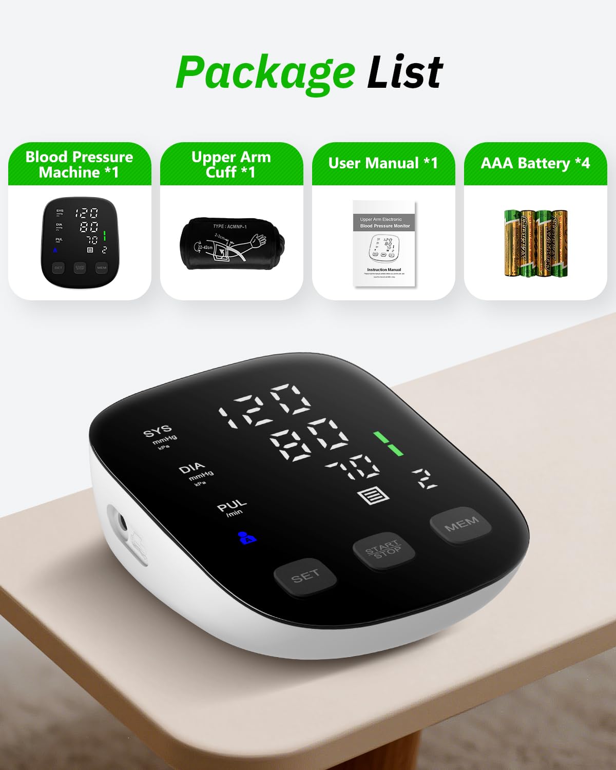 Blood Pressure Monitor Upper Arm Large Cuff Digital BP Machine T3137