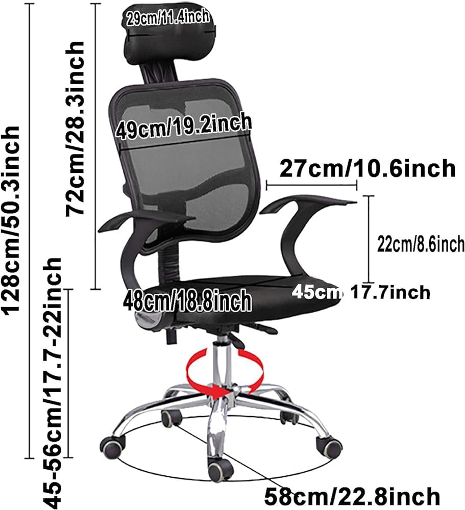 Orange Mesh Ergonomic Office Chair with Lumbar Support L69347