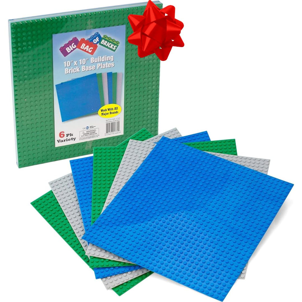 Green Blue White 10x10" Building Bricks Baseplates 4 Pack B8448