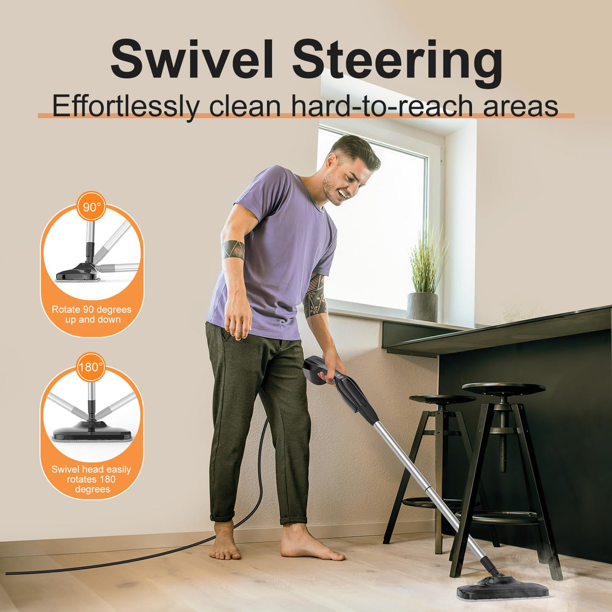 Handheld Steam Mop with 17 Accessories R8034