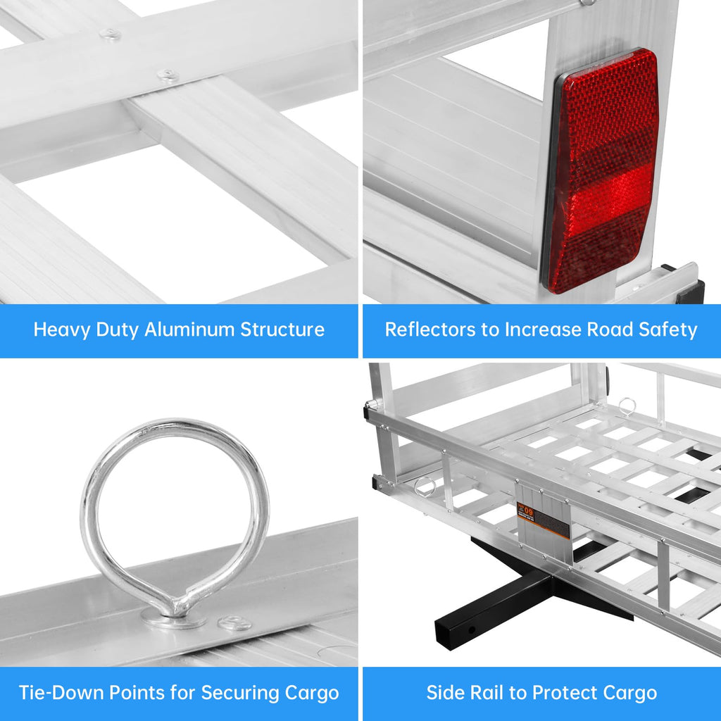Aluminum Hitch Cargo Carrier with Ramp V27783
