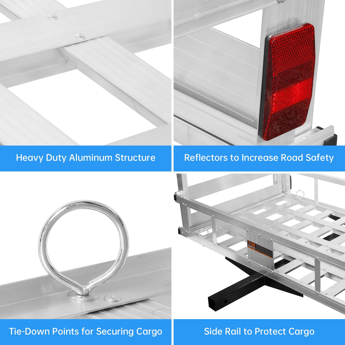 Aluminum Hitch Cargo Carrier with Ramp V27783