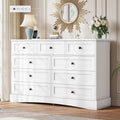 White 9 Drawer Wood Dresser with Charging Station A1191