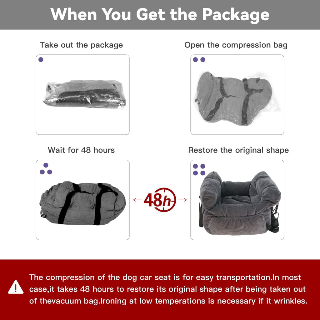 Gray Pet Car Booster Seat for Small Dogs up to 25 lbs P683414
