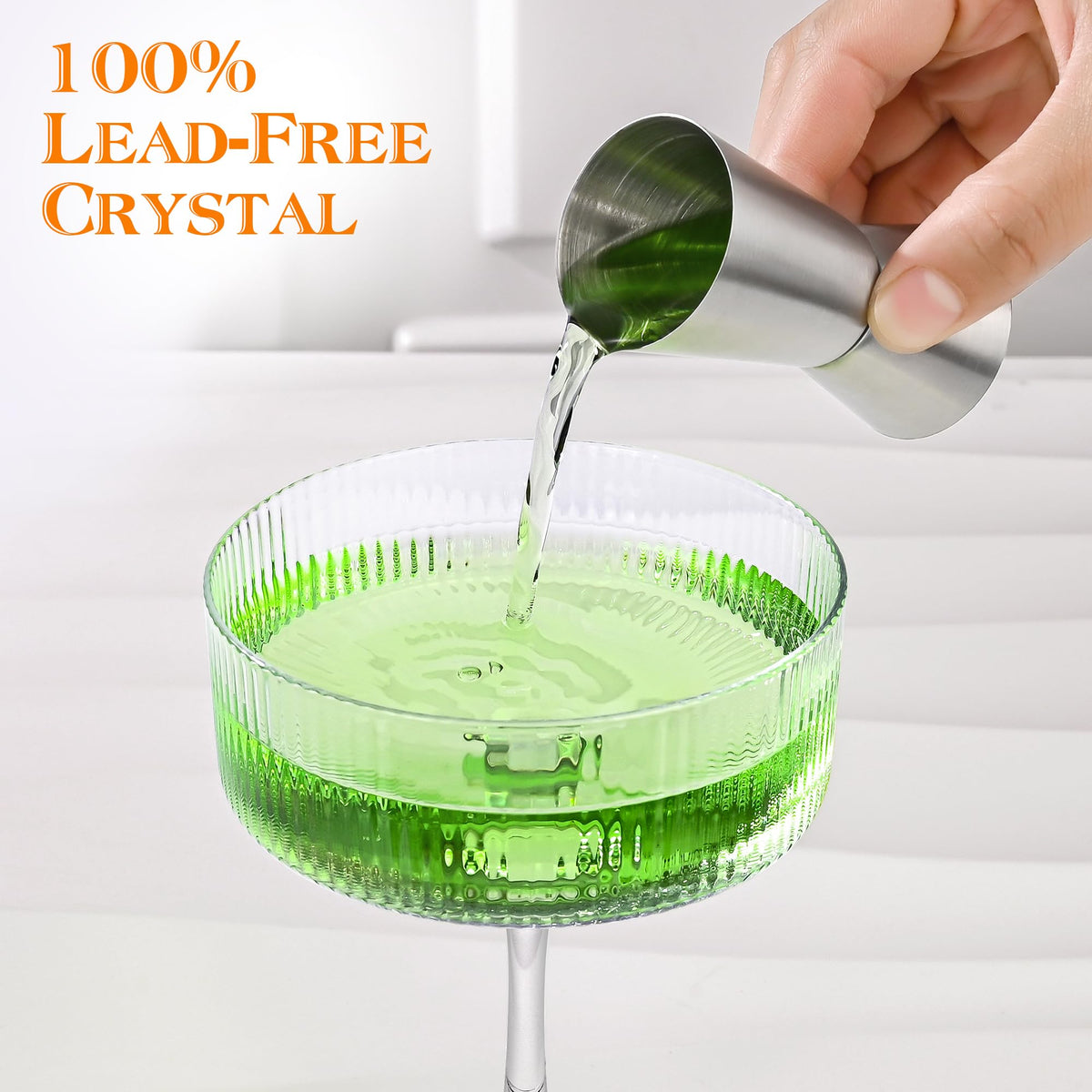 Ribbed Coupe Glasses Set of 6 T829