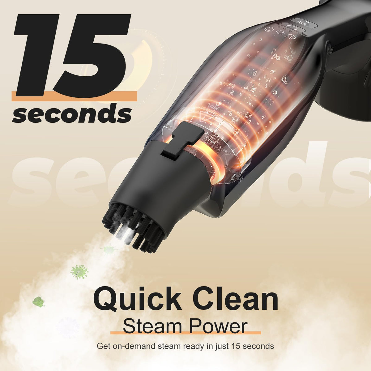 Handheld Steam Mop with 17 Accessories R8034