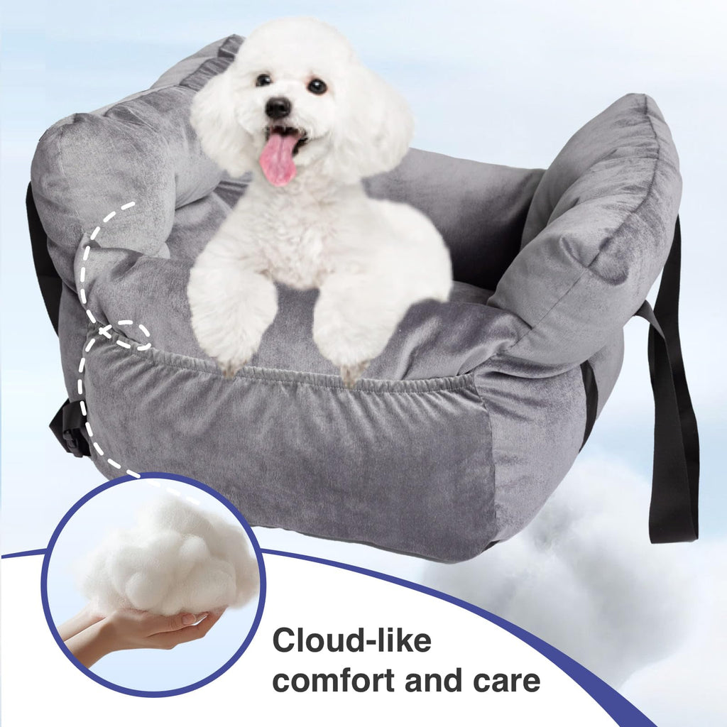 Gray Pet Car Booster Seat for Small Dogs up to 25 lbs P683414