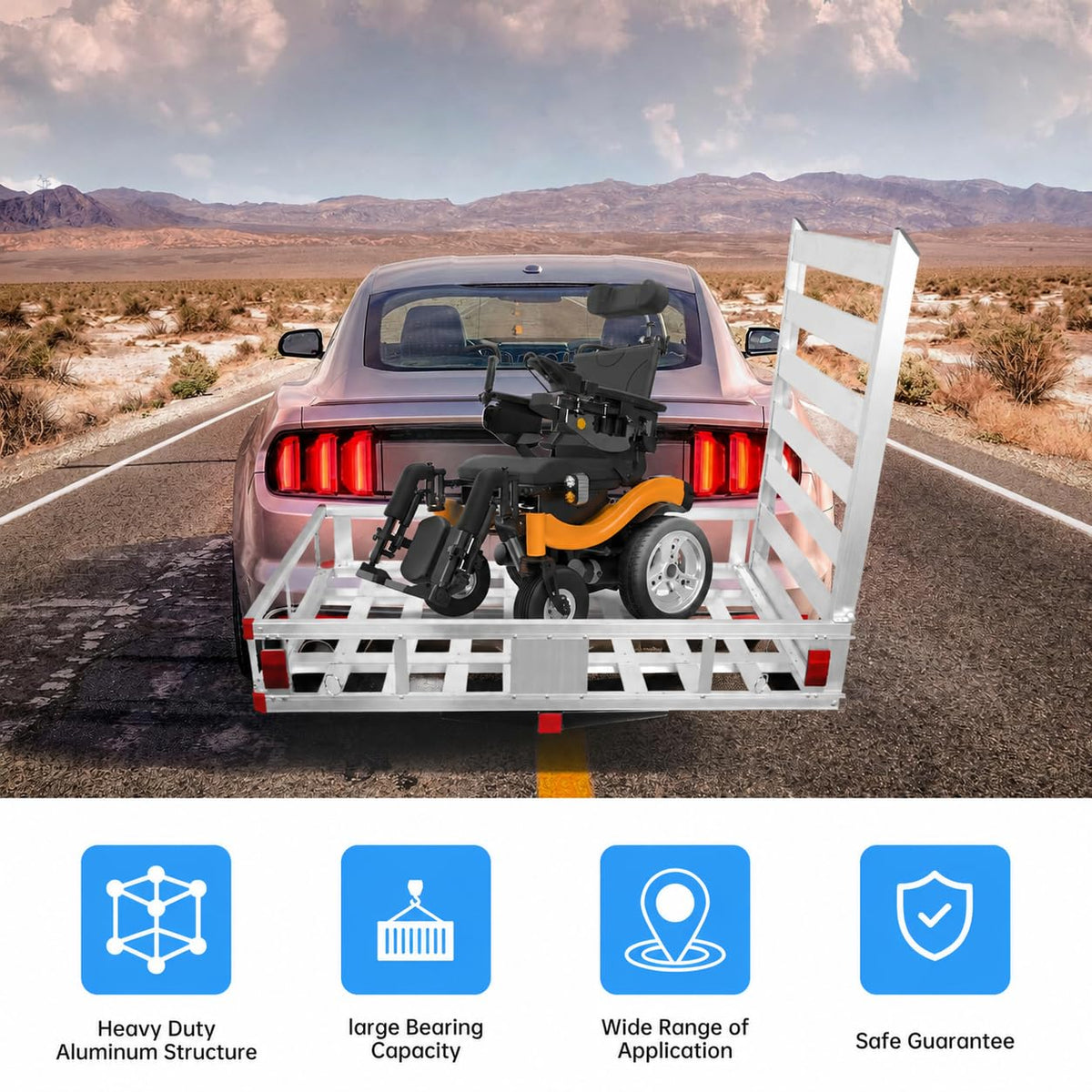 Aluminum Hitch Cargo Carrier with Ramp V27783
