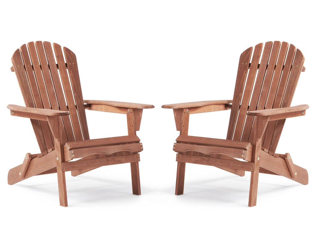 Wooden Folding Adirondack Chair Set of 2 S745