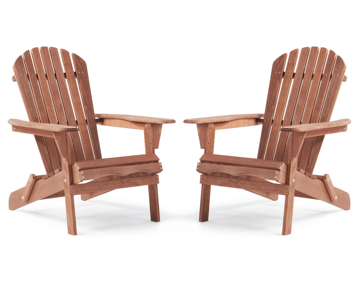 Wooden Folding Adirondack Chair Set of 2 S745