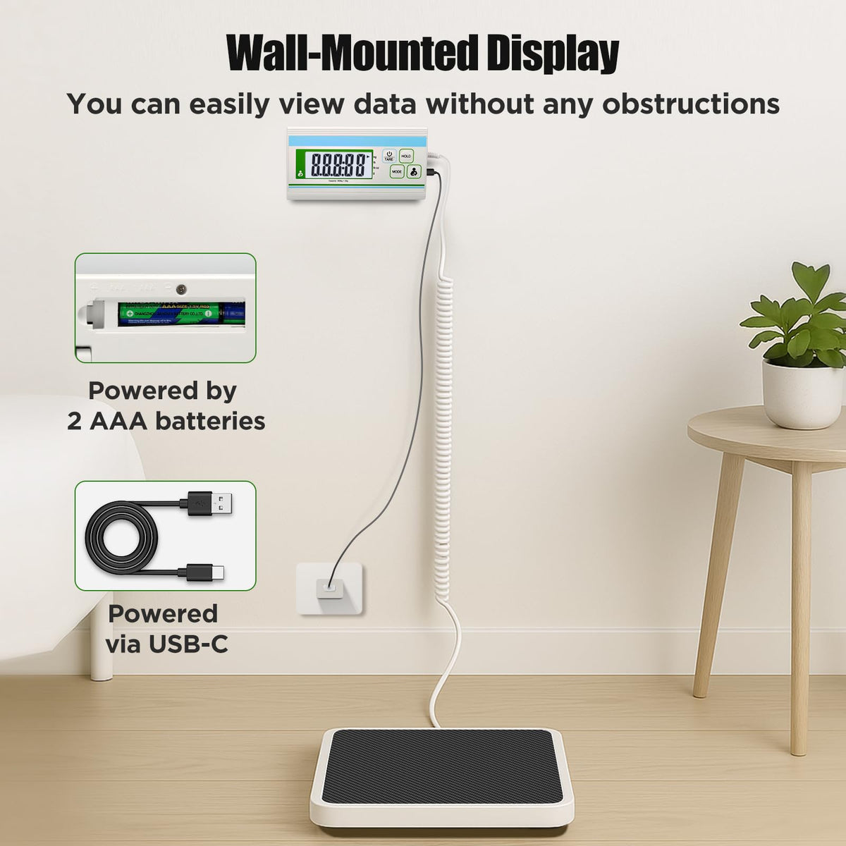 660 lb Digital Body Weight Scale with 13.4" x 11.8" Platform M3576