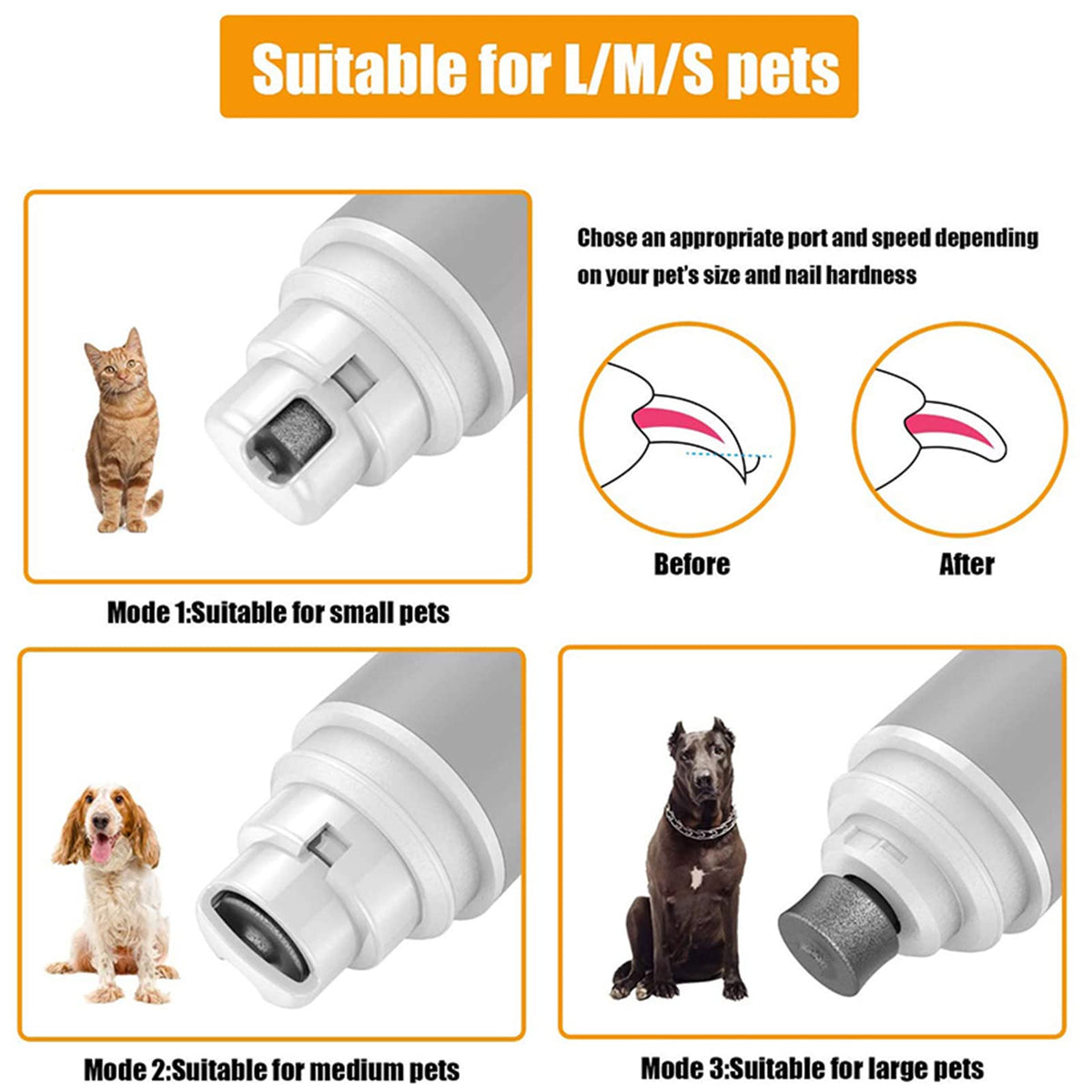 Electric Pet Nail Grinder with LED Light L93388