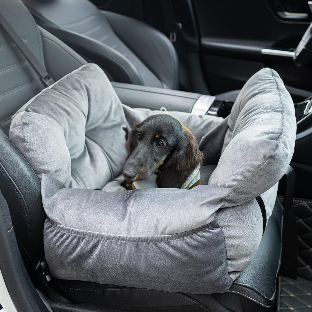 Gray Pet Car Booster Seat for Small Dogs up to 25 lbs P683414