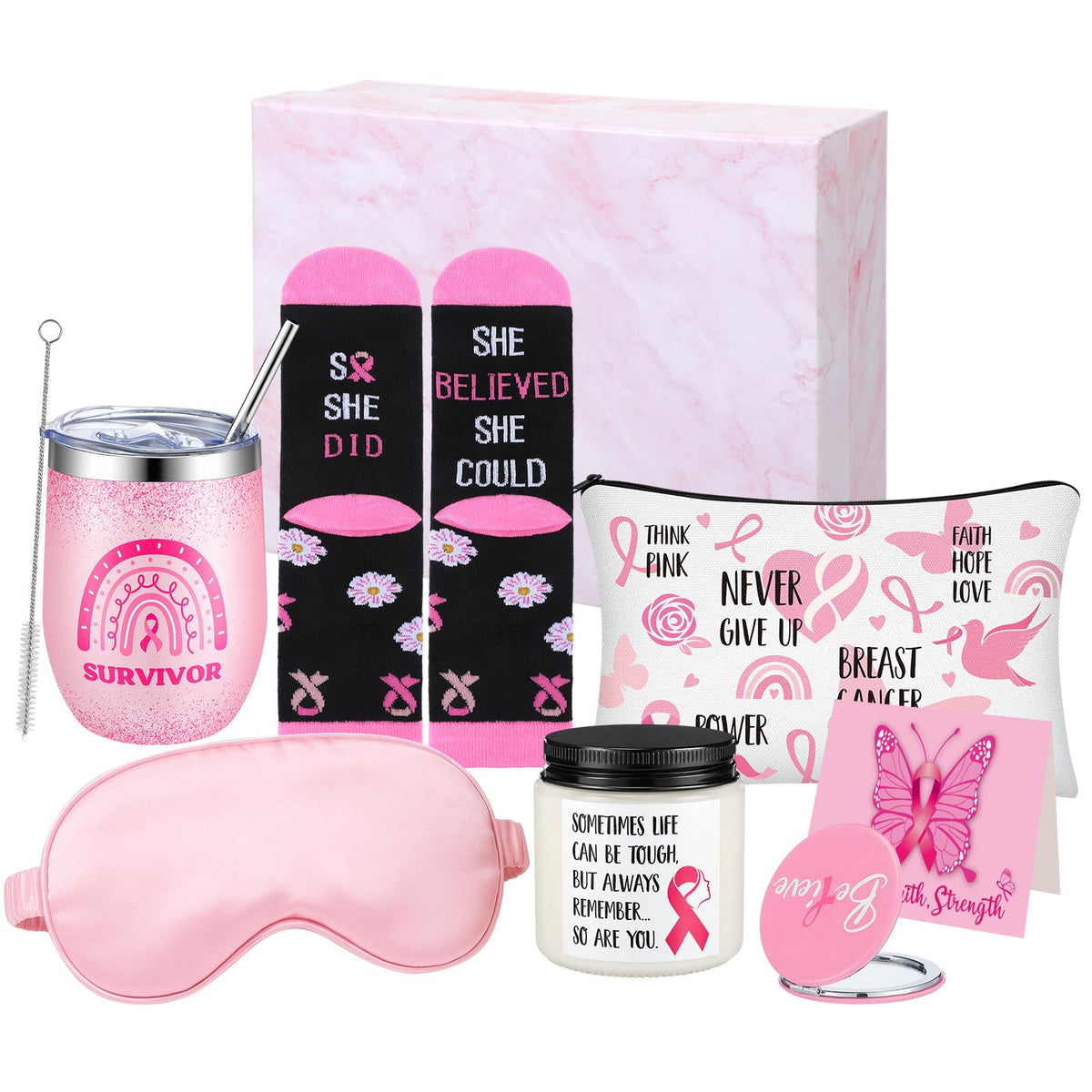 8 Pcs Breast Cancer Basket B76521