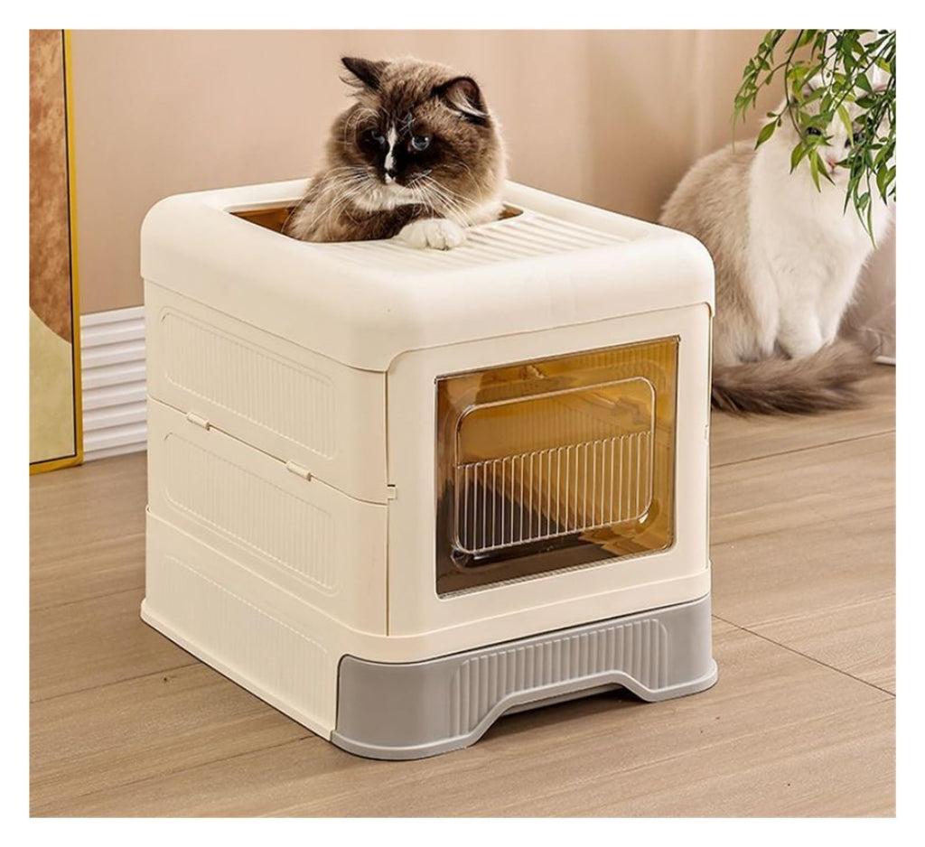 Fully Enclosed Cat Litter Box with Lid and Drawer I407831