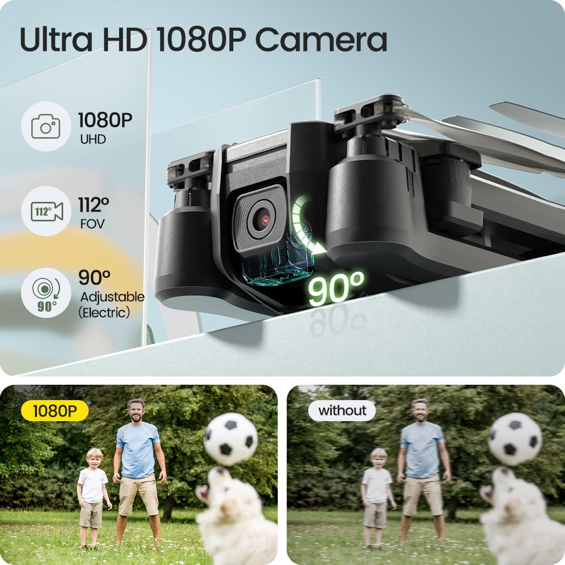 Foldable FPV Drone with 1080P WiFi Camera and Carrying Case U202564