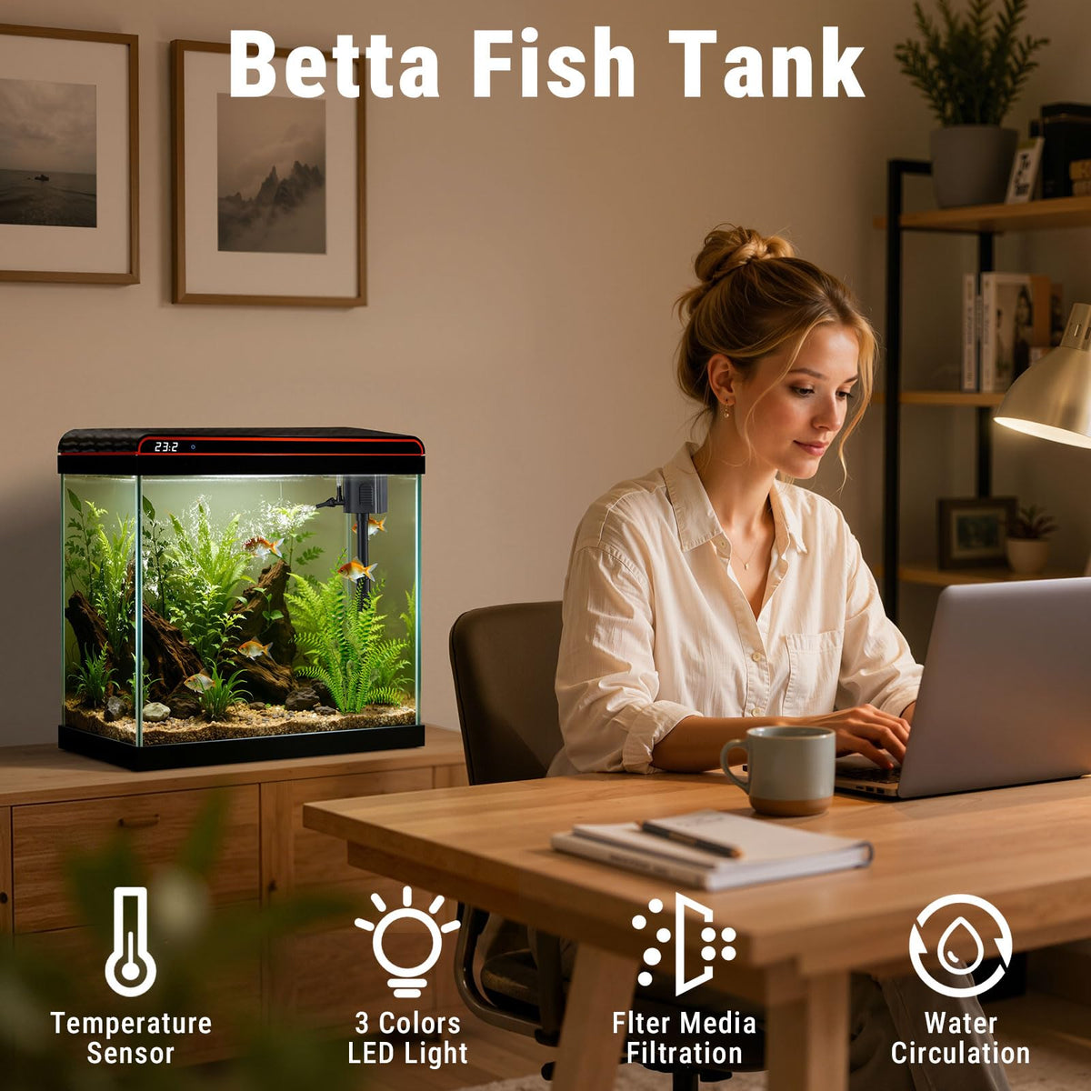 5 Gallon Glass Fish Tank T73741