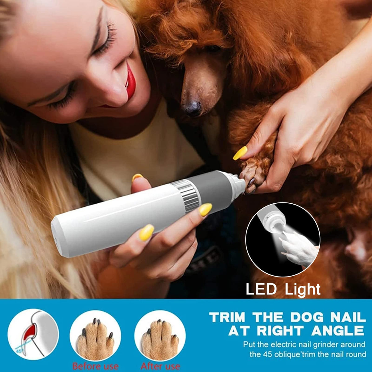 Electric Pet Nail Grinder with LED Light L93388