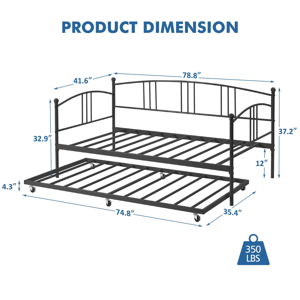 Twin Metal Daybed with Trundle Z39800