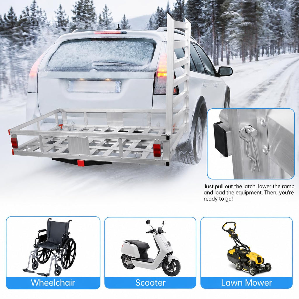 Aluminum Hitch Cargo Carrier with Ramp V27783
