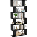 6-Tier Geometric S Shaped Wood Bookshelf L1556